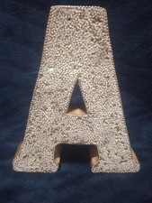 Decorative Wooden Sequined Letter A Solid Wood 8.5" x 7"