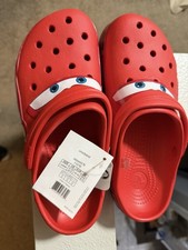 Crocs Lightning McQueen Cars Red Unisex Men Clog Shoes Cartoon Eyes 95