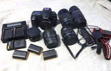 Canon EOS 60D 18.0MP DSLR Camera w/5 lens/4 batteries/2chargers extras