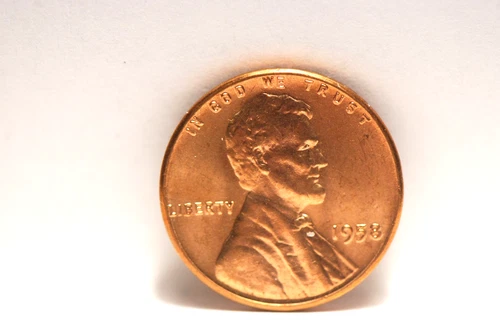 USA, 1958 Lincoln Cent, Red BU, small specks,NR, 4-9