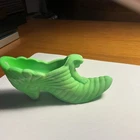 Fenton Green Glass Slipper Shoe
