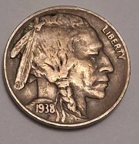 1938-D Buffalo Nickel- FULL HORN-Extra Fine Better Date Nice Original Coin BN837
