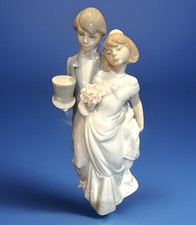 Lladro Wedding Bells 6164 Porcelain Figure Bride & Groom Cake Topper Style 1972