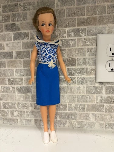 RARE BRUNETTE IDEAL TAMMY DOLL MOM MOTHER 12.5"  W-13 1960'S Dark Brown Hair