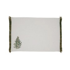 Saro Lifestyle 8150.I1319B Christmas Trees Placemat Ivory - Set of 4