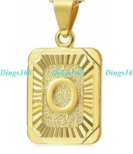 Letter "O" -Solid 18K Yellow Gold Filled Tarnish-Free Alphabet Pendant Necklace
