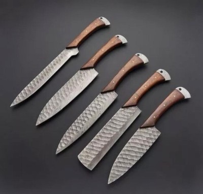 Küchenmesser Set Damaskus Stahl Kochmesser Santoku Chef Hackmesser Japanisch 5er