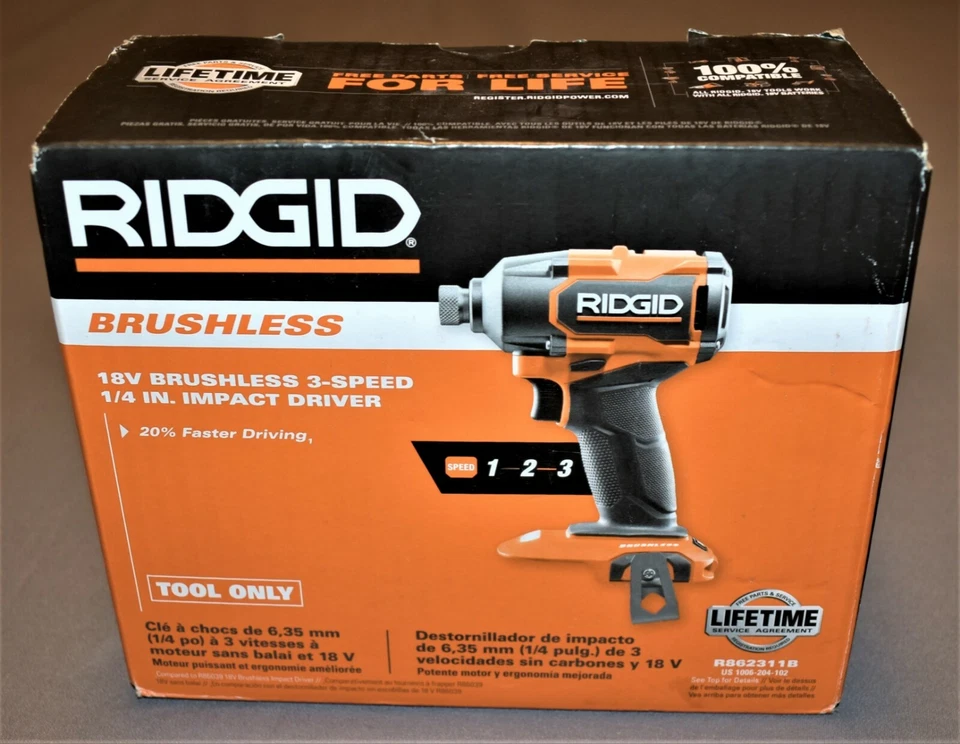 NEW RIDGID 3 SPEED BRUSHLESS IMPACT,  MULTI-TOOL and 18V 4Ah BATTERY - Image 2 of 4