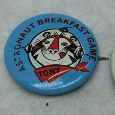 2 Vintage Tony the Tiger Cereal Pinback Buttons Made in USA