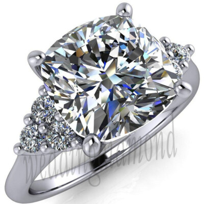 2.30 CT Cushion Cut White Moissanite Engagement Party Ring 925 Sterling Silver 7
