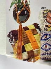 Vintage Artcraft Concept groovy Orange Checkerboard Pillow Craft Kit 1979