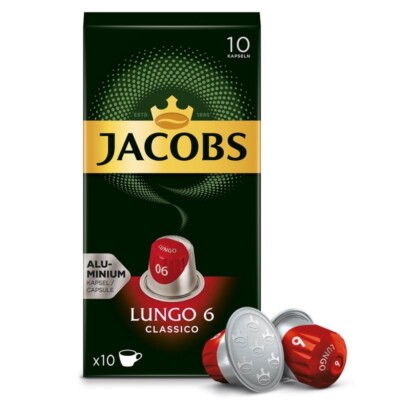 Jacobs Lungo Classico 6 Coffee Capsules, Nespresso* Compatible