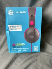 JLab JBuddies Studio 2 Wired Kids Headphones - Black/Pink J Lab Buddies