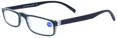HALF - LINE - Klassische Lesebrille aus Kunststoff in Schwarz mit Federscharnier