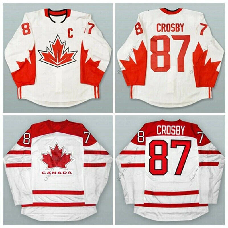 Sidney Crosby 87 Canada National Team White Hockey Jersey — BORIZ