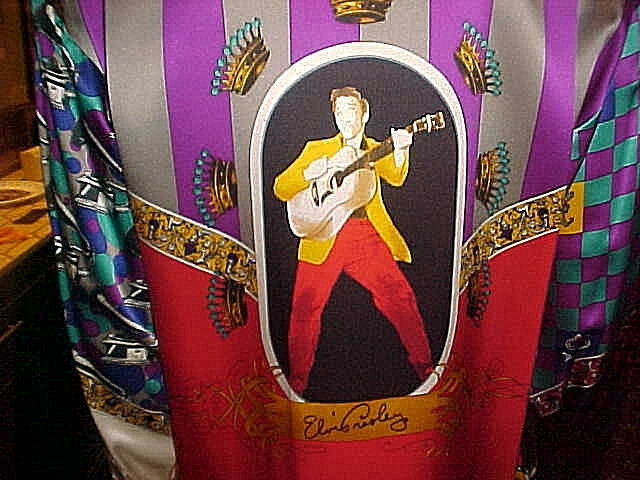 Chemise Vintage En Soie Elvis Presley 1993 - Marque Crème De Silk - Taille X-Large (poitrine 48 Pouces)