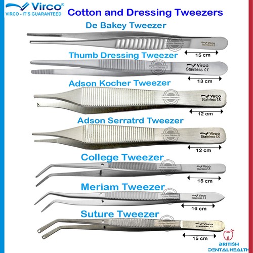 Surgical Forceps Dental Medical Cotton & Dressing Pliers Tweezers Soft Tissue - Picture 11 of 11