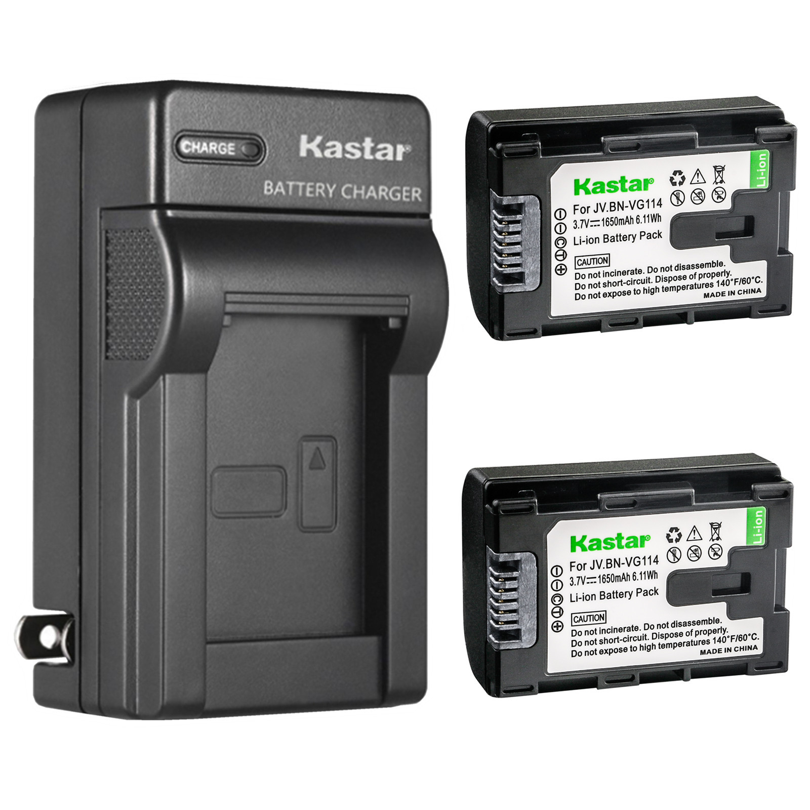Kastar Battery Wall Charger for JVC BN-VG114, BN-VG114U, BN-