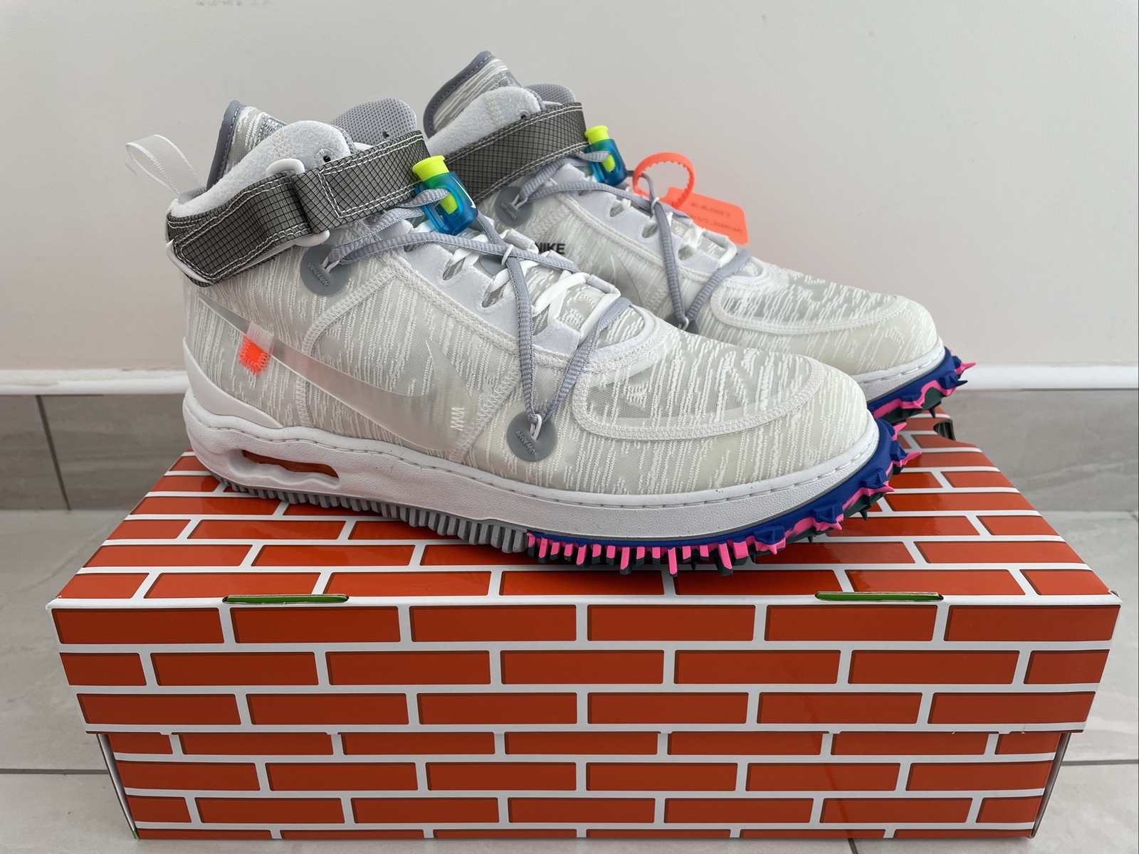 OFF WHITE X NIKE Nike x Off White Air Force 1 bianco medio UK14 US15