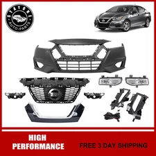 Complete Front Bumper Grille W/ Fog Light Assembly Fits 2020-2022 Nissan Versa