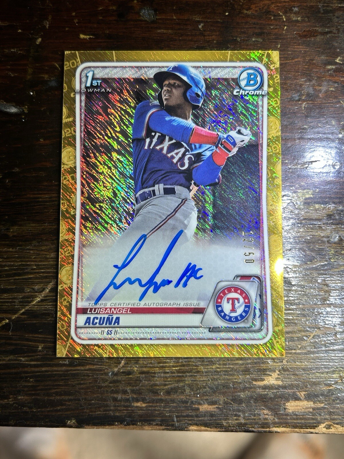 2020 Bowman Chrome Luisangel Acuna 1st bowman chrome Gold Shimmer Auto /50