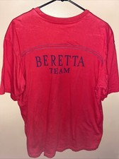 Beretta Firearms Team Size XL Nano Red Mens Embroidered Double Sided T-Shirt