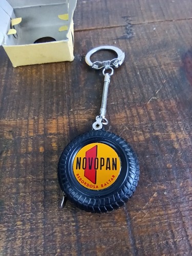 VINTAGE RARE NOVOPAN MINI TAPE MEASURE WHEEL CAR ADVERTISING KEYCHAIN - GERMANY - Picture 11 of 12