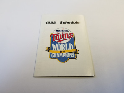 Minnesota Twins 1988 MLB Baseball Pocket Schedule ...