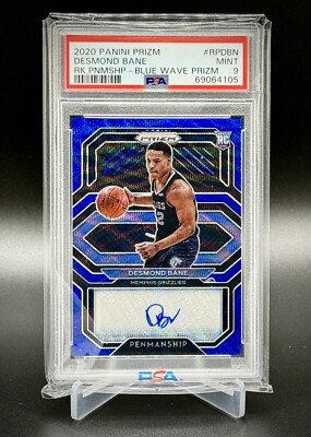 2020-21 Panini Prizm Desmond Bane Blue Wave Penmanship Rookie Auto