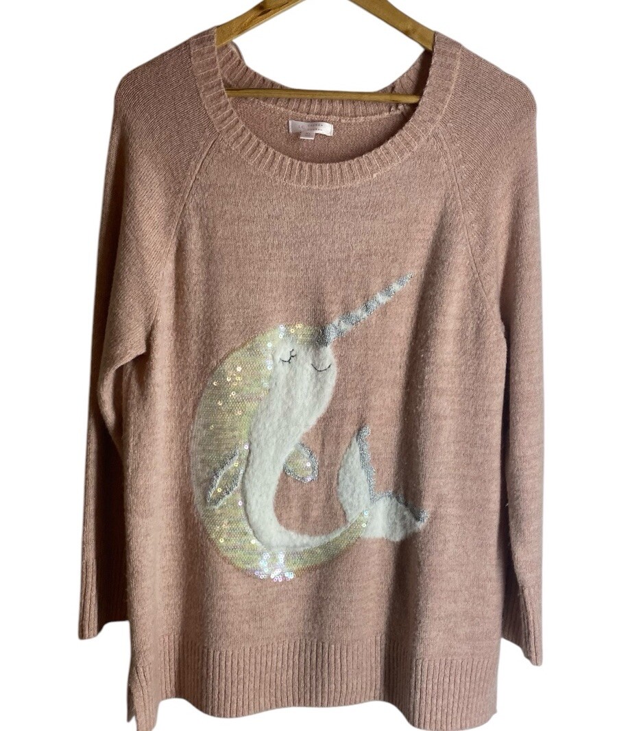 Lauren Conrad Unicorn Sweater Lauren Conrad Pink Fuzzy Sparkle