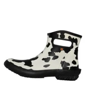 Bogs Outdoor Boots Womens Ankle Patch Cow Print Black White 73187