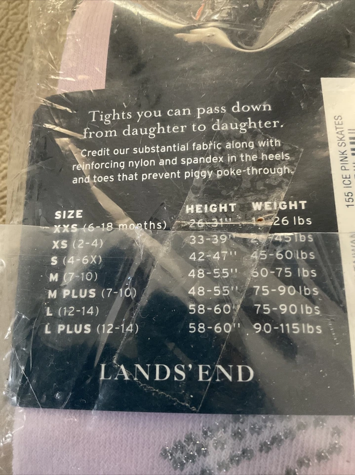 Medias Lands End Medium 7-10 patín sobre hielo bling nuevas rosa Foto 3 de 4