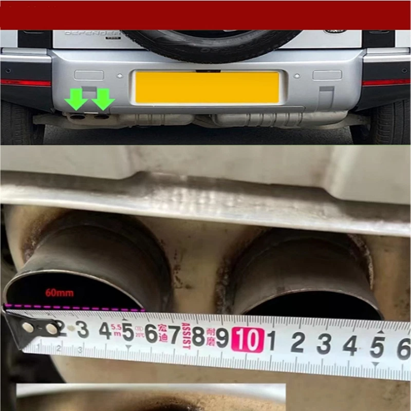 Tubo de escape trasero negro para Land Rover Defender 2020-2025 2024 Foto 3 de 4