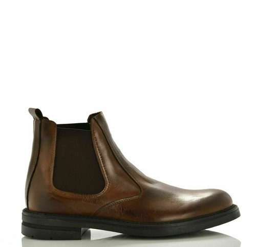 Stivaletti uomo vera pelle beatles chelsea marrone stivale alto scarpa da  uomo | eBay