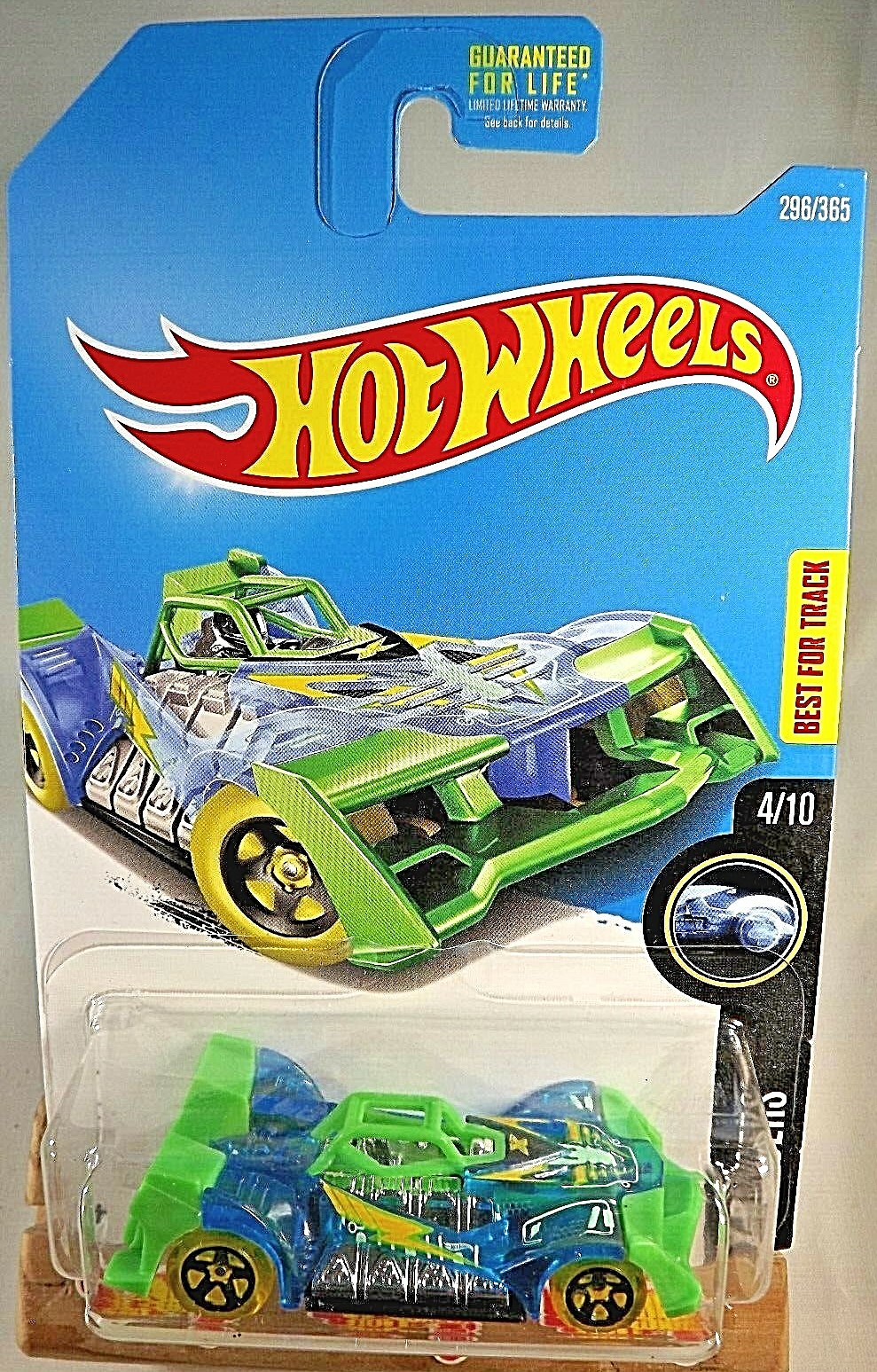 2017 Hot Wheels #296 X-Raycers 4/10 VOLTAGE SPIKE Trans Blue-Green w/Green Wheel