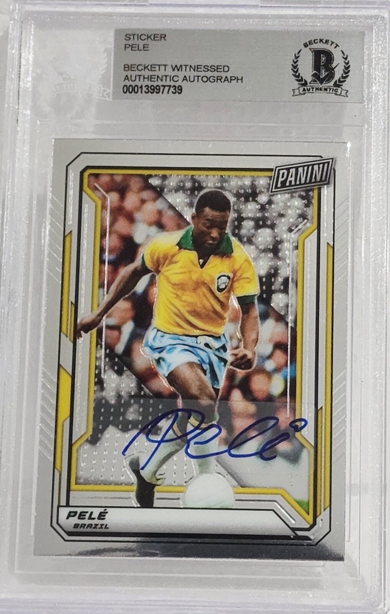 2019 Panini Pele Signed Card Sticker Brazil #77 Silver Prizm