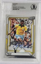 2019 Panini Pele Signed Card Sticker Brazil #77 Silver Prizm BAS Beckett