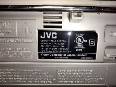 JVC FM Radio, CD & Cassette Player, RC-EZ35S, Tested Works Great.