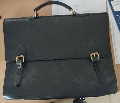 Schwarze irische Leder Aktentasche