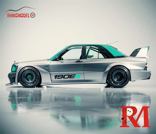 Rhino Model RM 1:64 MB 190 EVO II silver Diecast Model Car - Picture 3 of 4
