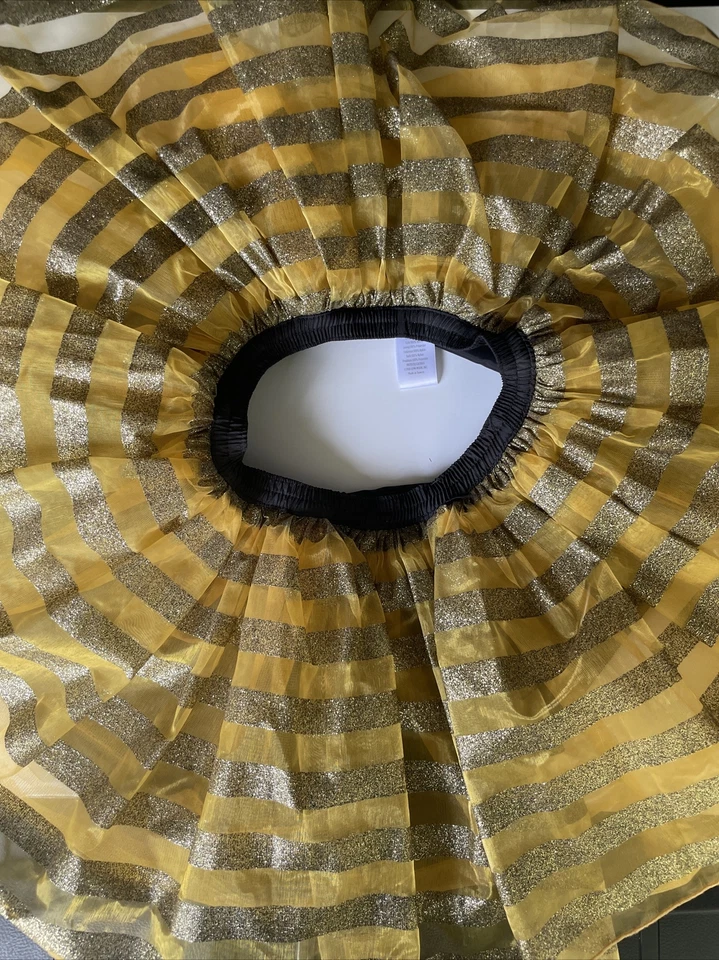 Fantasia Gymboree Bumble Bee S 5/5T-6 saia tutu asas e meia-calça - Imagem 4 de 4