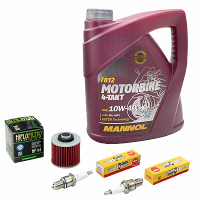 Inspektionspaket 4L Öl für Yamaha XV 535 Virago XV535 1988-03 Ölfilter+Zündkerze