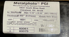 METALPHOTO PGI W03361 12"x20" FINISH SATIN SILVER EMULSION TYPE: BLACK/SILVER