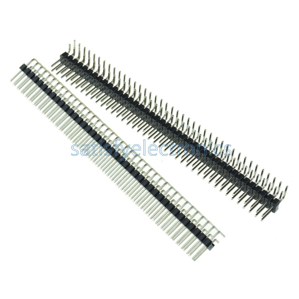 5PCS 2.54mm 2 x 40 Pin Male Double Row Right Angle Pin Header Strip | eBay