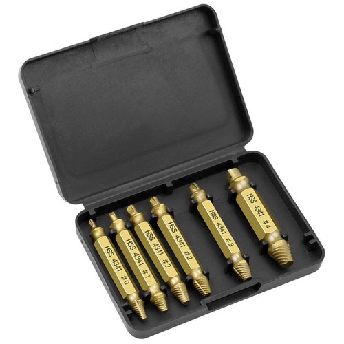 6Pack Damaged Screw Extractor Set Easy out Bolt High Strength Remover Tools USA - Picture 2 of 9