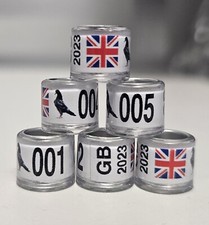 💥CLEARANCE!💥💥2023💥 110 x Pigeon Rings 7mm - 2023 GB UK Flag Show Rings 