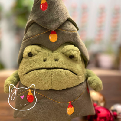 Jellycat CHRISTMAS TREE RICKY RAIN FROG New BNWT Soft Plush Christmas Green