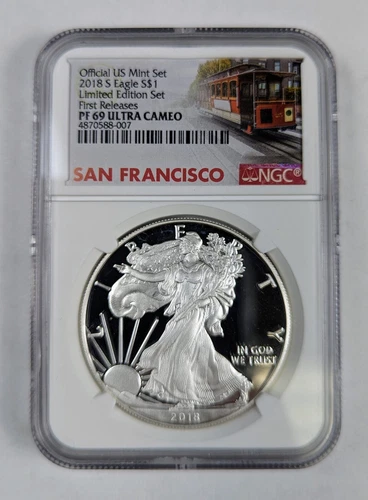 2018-S American Silver Eagle NGC PF69 Limited Edition San Francisco Rare 