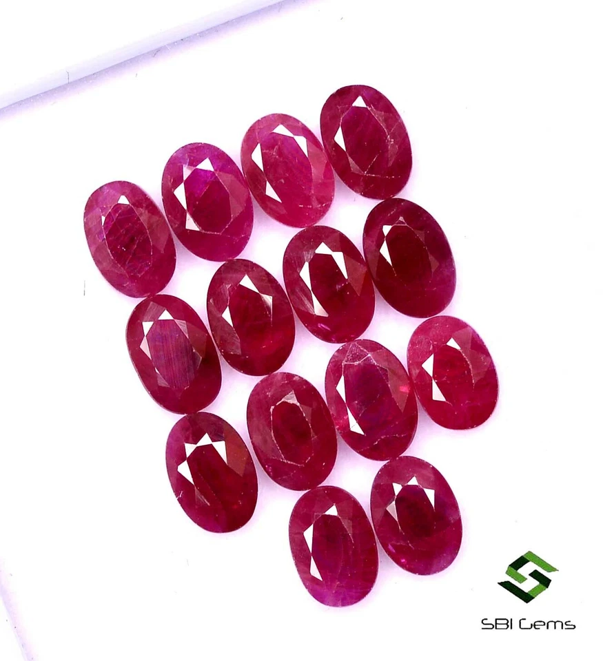 6x4 mm Natural Ruby Oval Cut Lot 14 Pcs 9.42 Cts Deep Red Shade Burma Loose Gems - Image 3 of 4