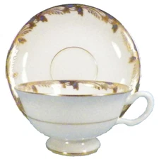Lenox Essex Cup & Saucer Blue Gold Edge Cream Porcelain Smooth0351-F